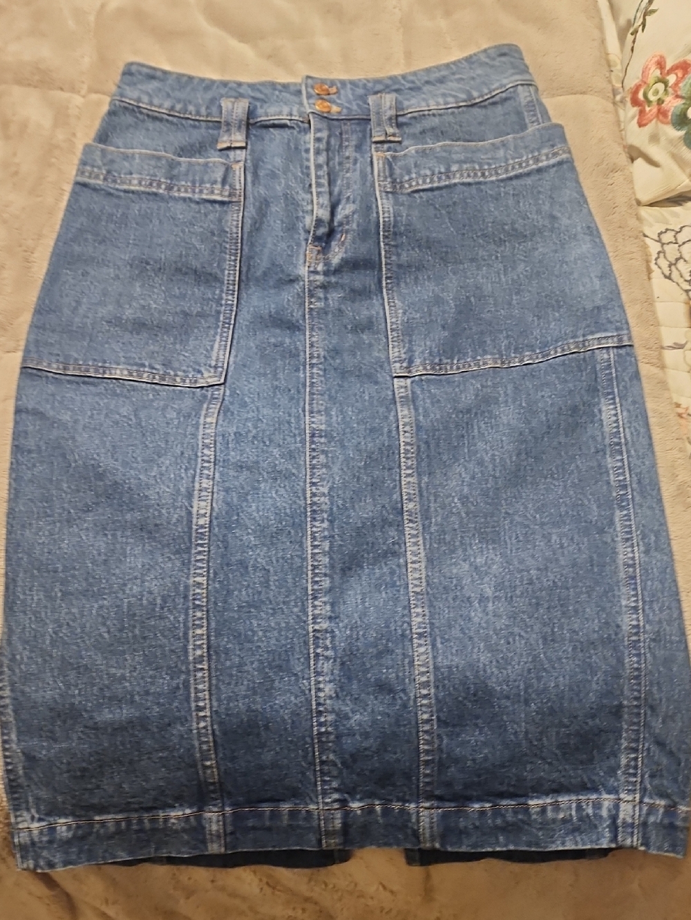 Madewell Hi Rise Midi Denim Skirt - Picture 6 of 7